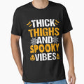 Thick Thighs And Spooky Vibes Funny Halloween Costume by gregorylbond