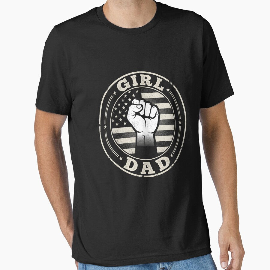 Girl Dad Father Of Daughters Patriotic American by SofenArt