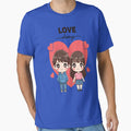 Love Always – Cute Kawaii Couple with Heart Illustration by Dhakagallere