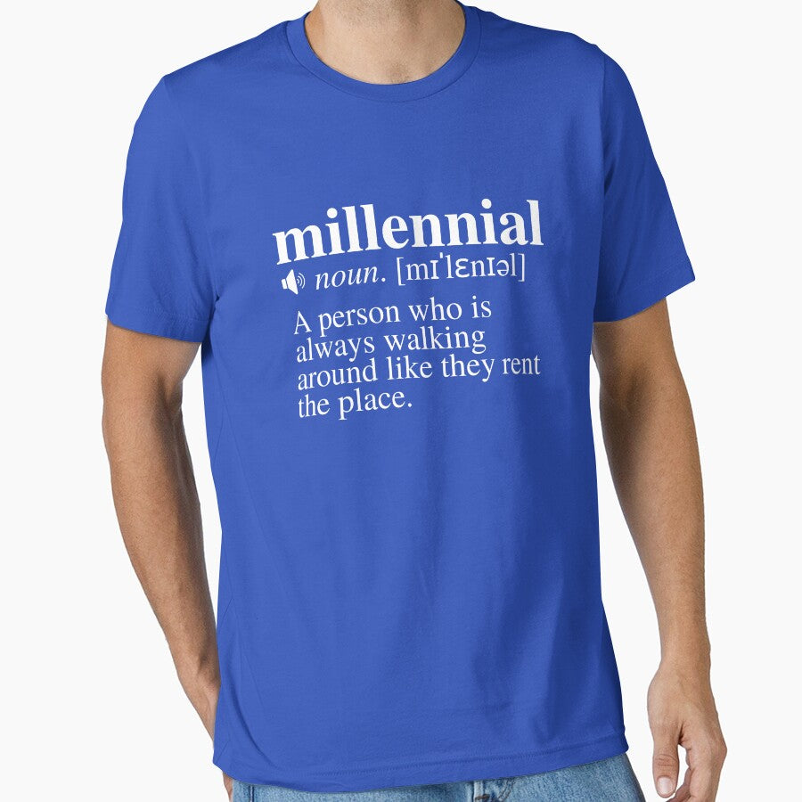 Millennial Definition #3 - The Age of Renters (Navy/Blue Background) by mind-illusions