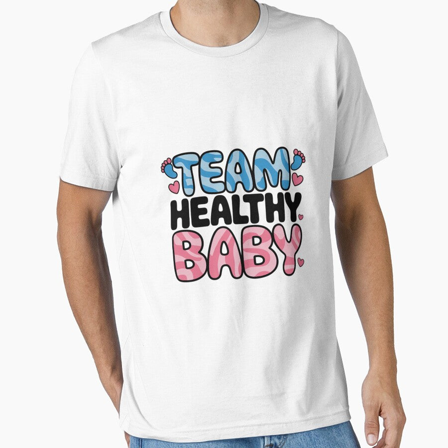Team Healthy Baby Gender Reveal Party Pink Or Blue by ConceptThena