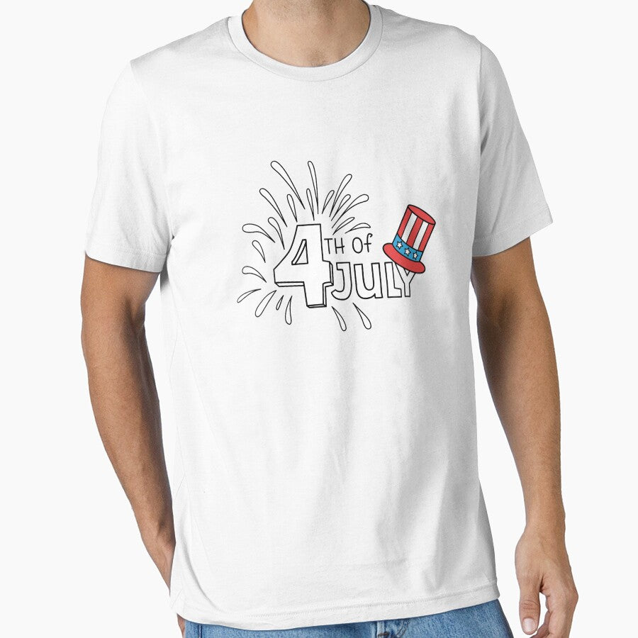 4th of July USA Hat Patriotic T-Shirt by Pliskin-Design