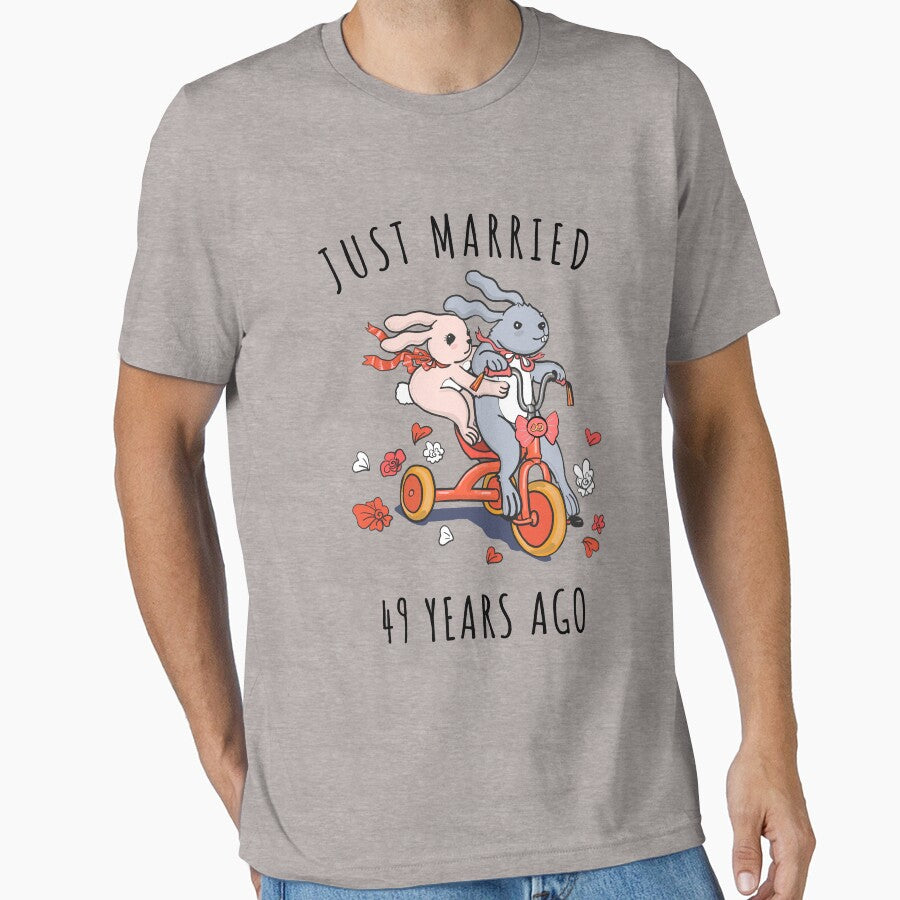 Just Married 49 Years Ago - 49th Anniversary Couple Bunnies Tee, Phone Cases And Other Gifts by MemWear