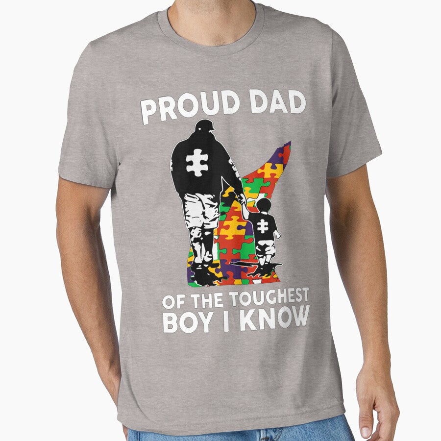 Proud Dad Of The Toughest Boy I Know Autism Awareness by Dragon Hp