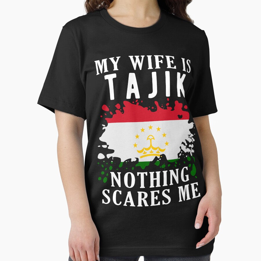 My Wife Is Tajik Nothing Scares Me Tajikistan Flag by OX-tright