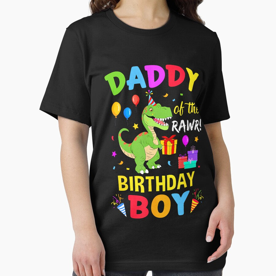 Daddy Of The Birthday Boy T-Rex Funny Dinosaur Boy Party by TysonLangosh
