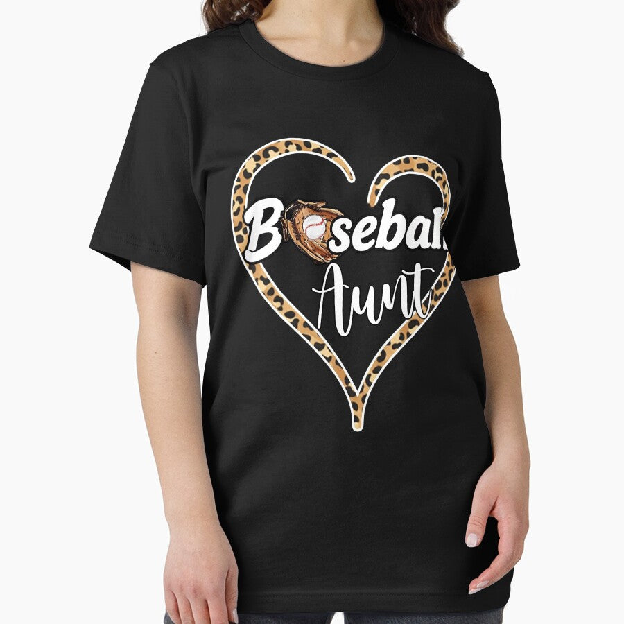 Baseball Aunt Leopard Heart Cute Design by KIROSALS