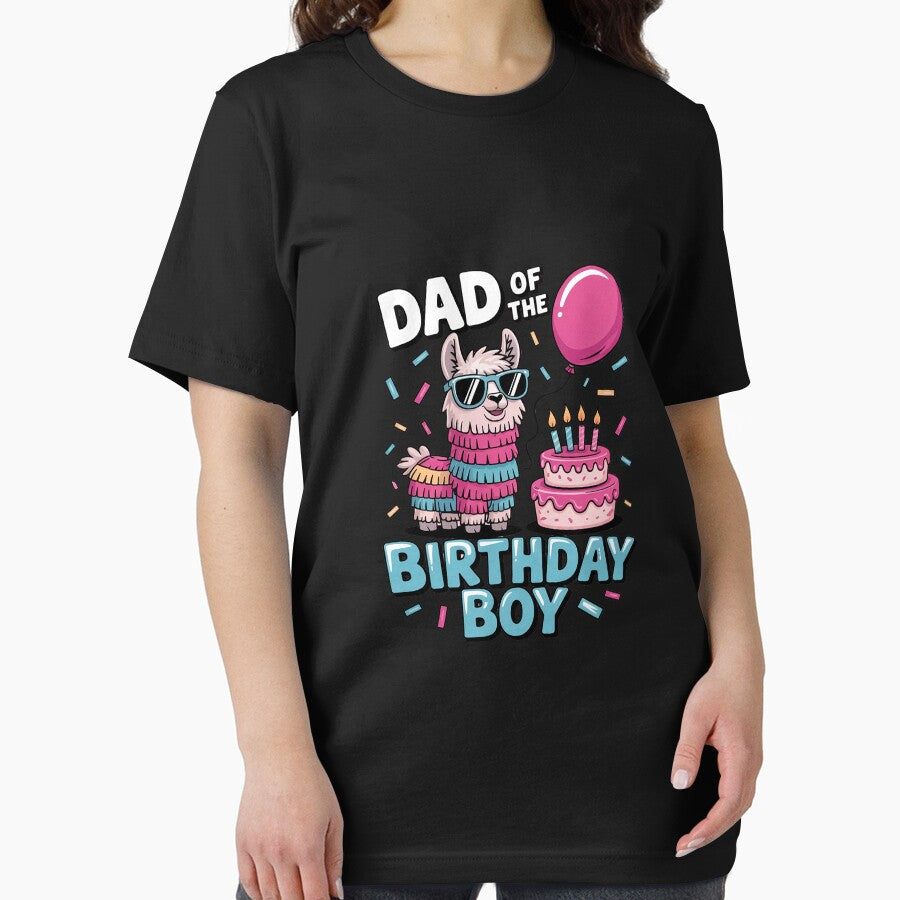 dad of Birthday Boy Llama Pinata Party family mathing by DigitaldeligArt