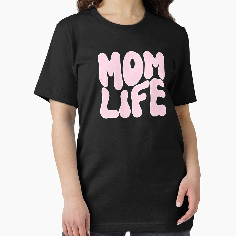 Mom Life Retro Style In Pink And White Lettering by handsoftime2020