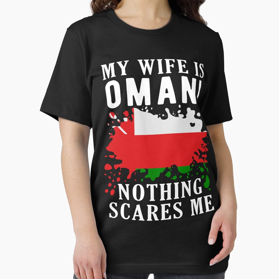My Wife Is Omani Nothing Scares Me Oman Flag by OX-tright