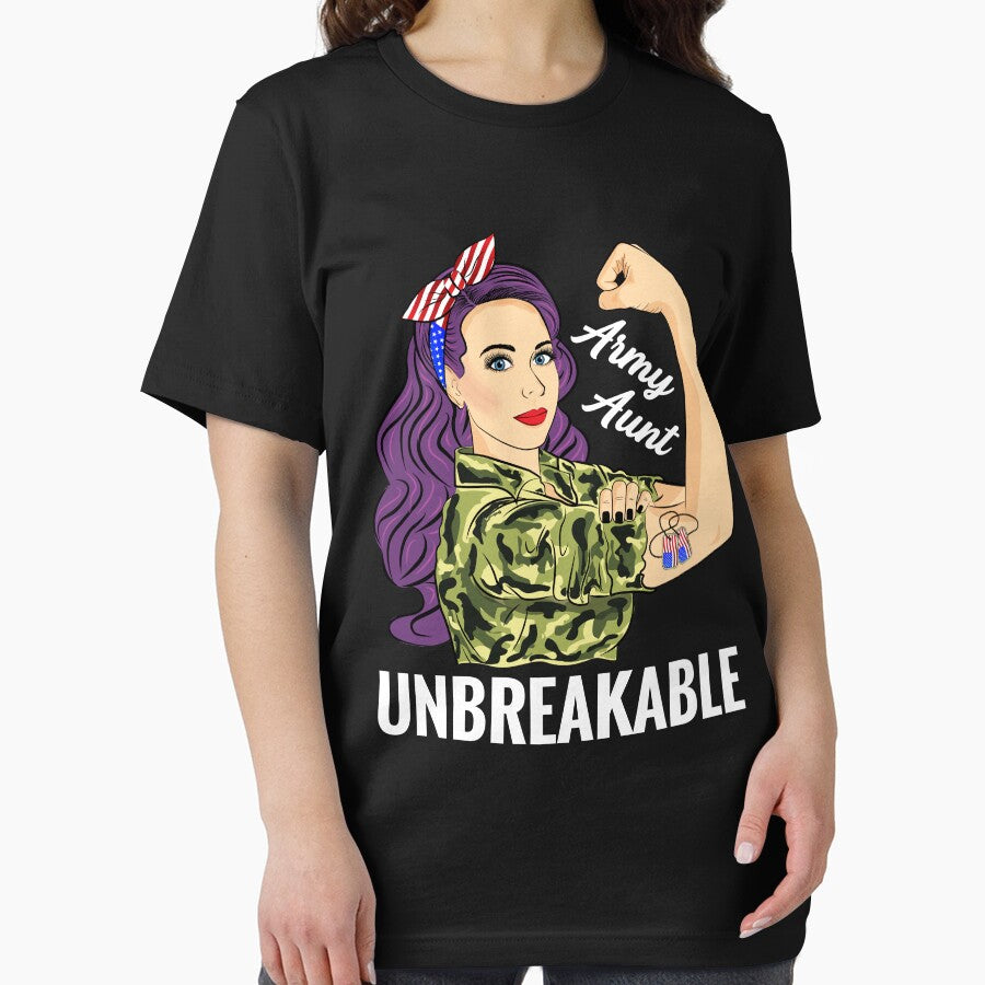 Army Aunt Unbreakable Strong Woman Military by ZNOVANNA