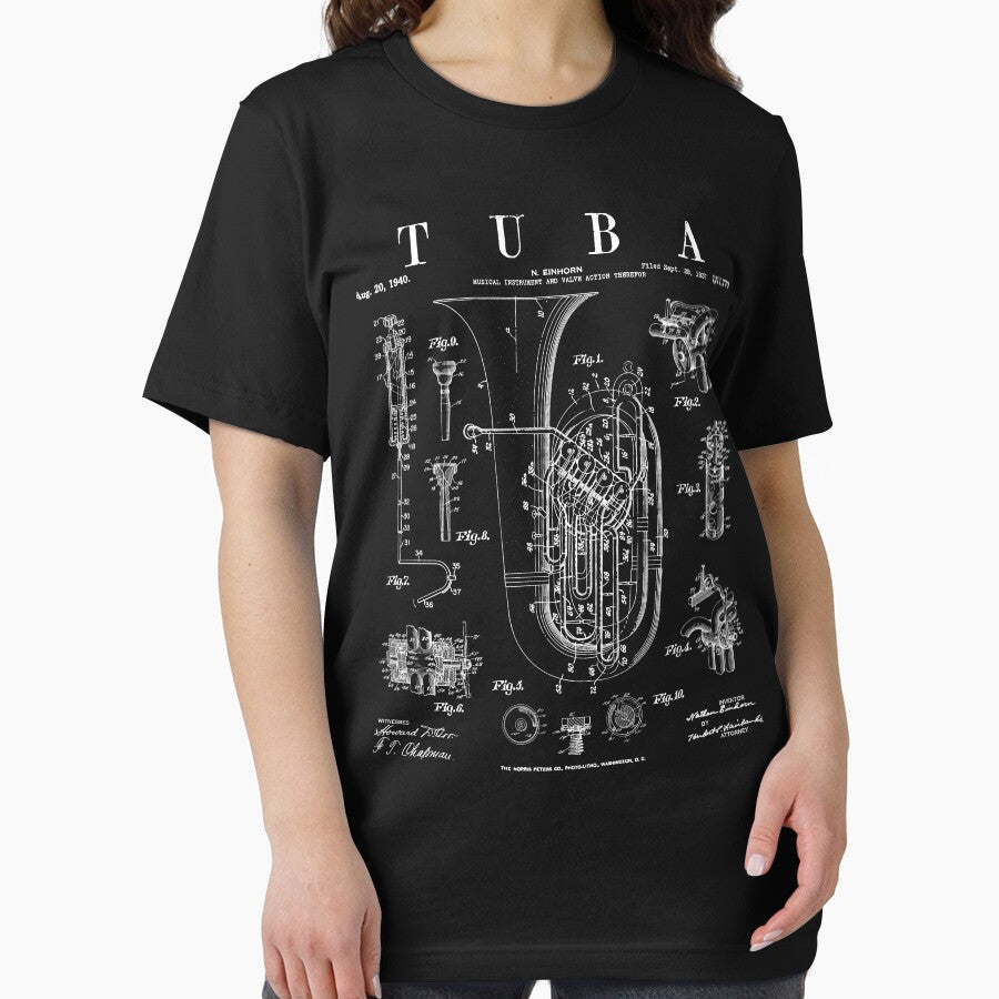 Tuba Vintage Patent Tubaist Tubist Drawing Print by GrandeDuc