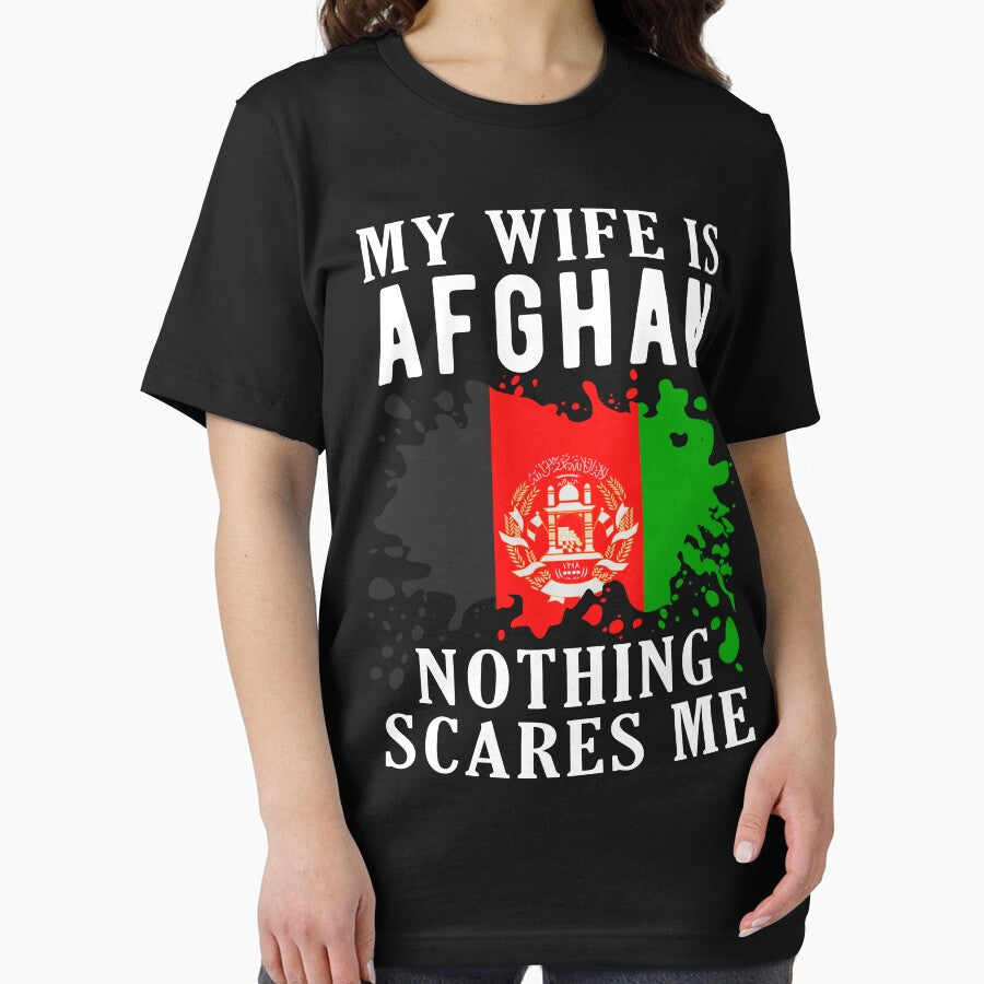 My Wife Is Afghan Nothing Scares Me Afghanistan Flag by OX-tright