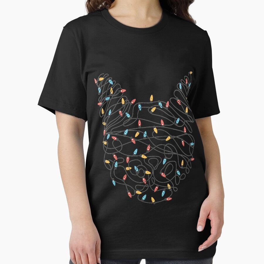 Womens Christmas Cat shirt by NormaEng