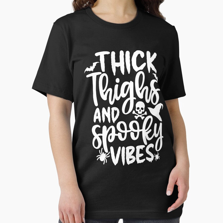 thick thighs spooky vibes - Funny Halloween Gift by ohmier