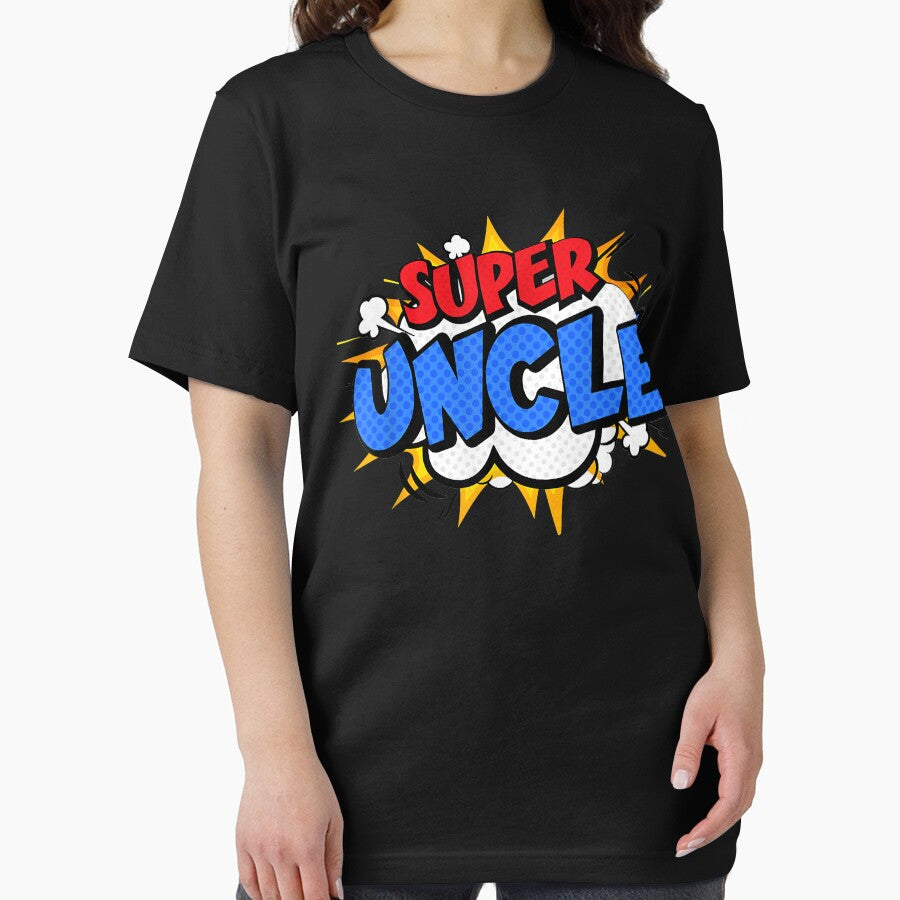 Mens Super Uncle Funny Cool Comic Cartoon Hero Graphic by SeppeGoffin