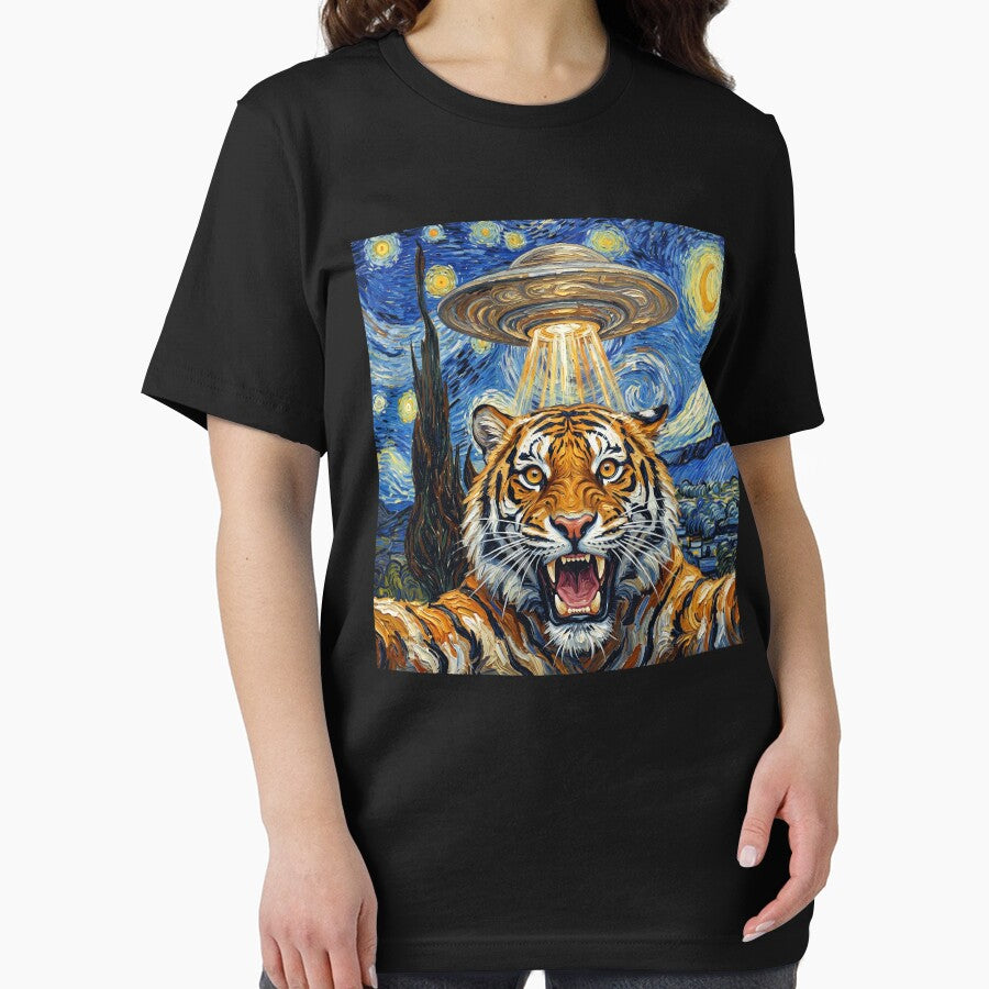 Tiger Starry Night UFO Van Gogh Art Animal Selfie Lover by Kimberley King Art  King Art