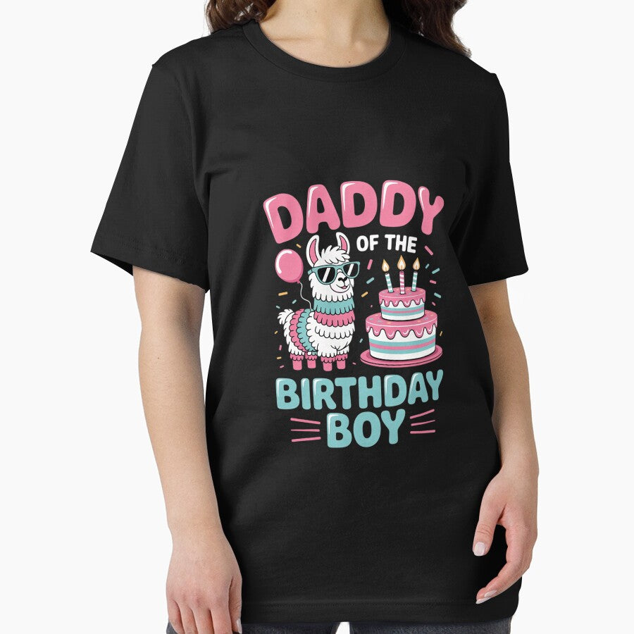 dad of Birthday Boy Llama Pinata Party family mathing men by MarkLeedsArt