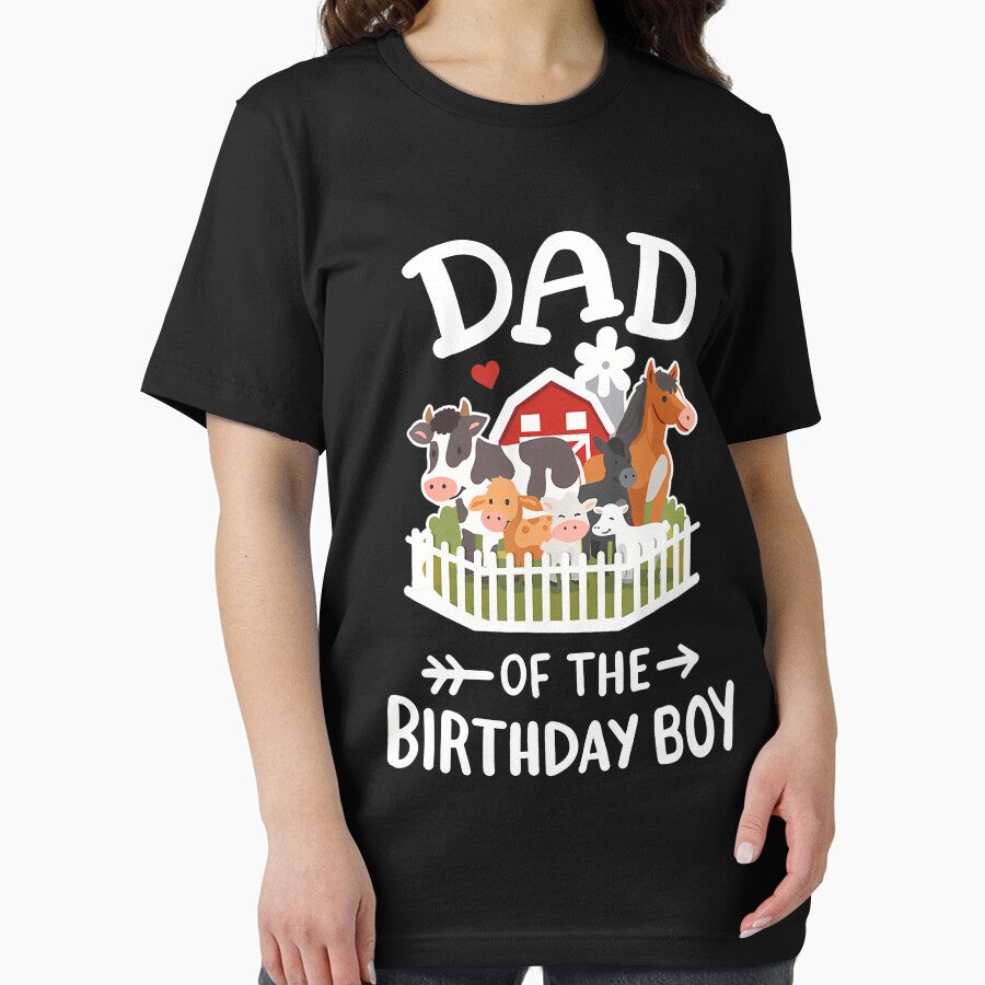Dad Of The Birthday Boy Farm Animals Bday Family Matching by TysonLangosh