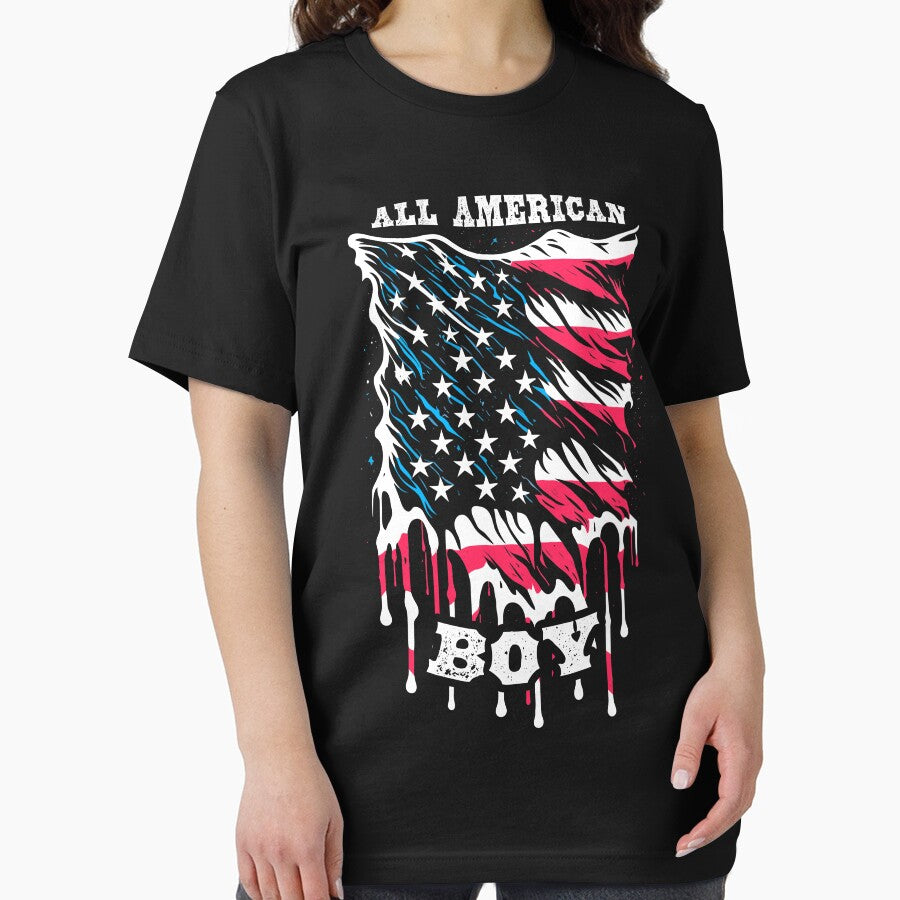 All American Boy 4th Of July Melting Retro USA Flag by GrandeDuc