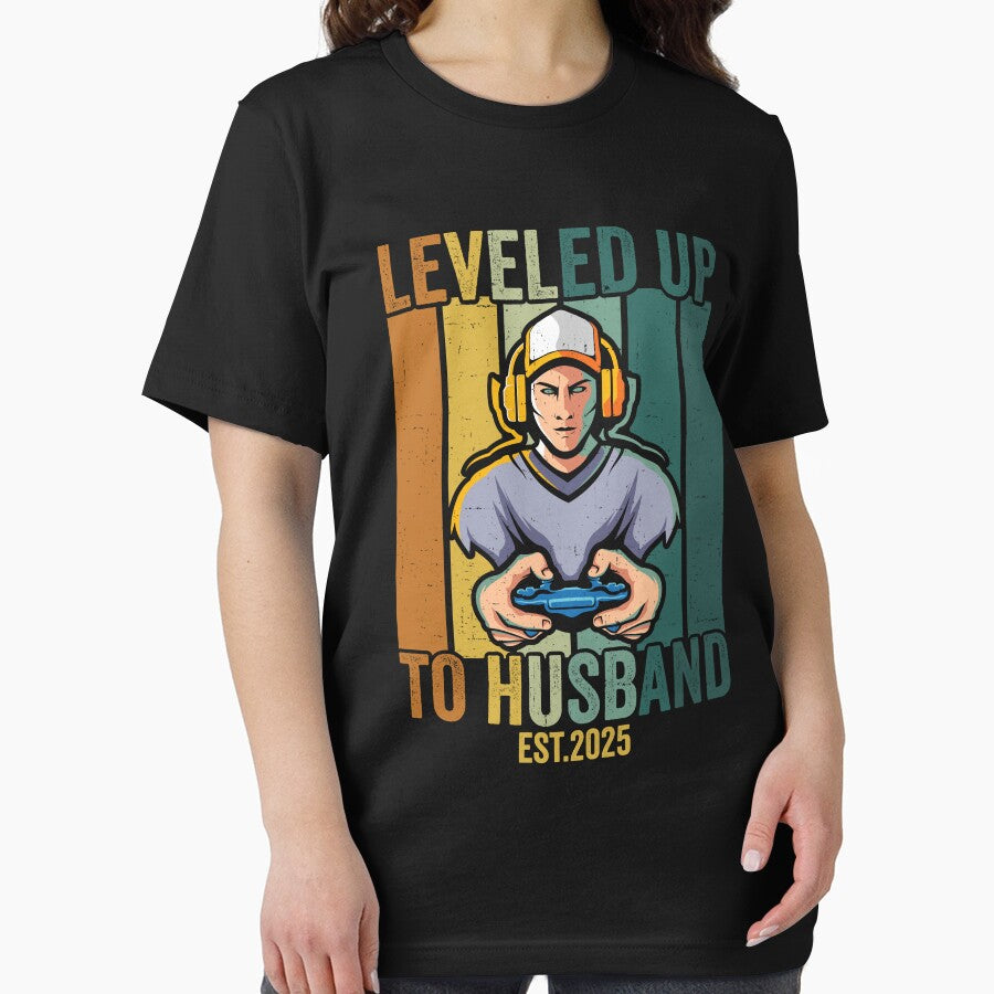Leveled Up To Husband Est 2025 Shirt, Funny Gamer Husband Shirt, New Husband Shirt, Promoted To Husband Shirt, Groom Video Game Lovers Shirt by aymob