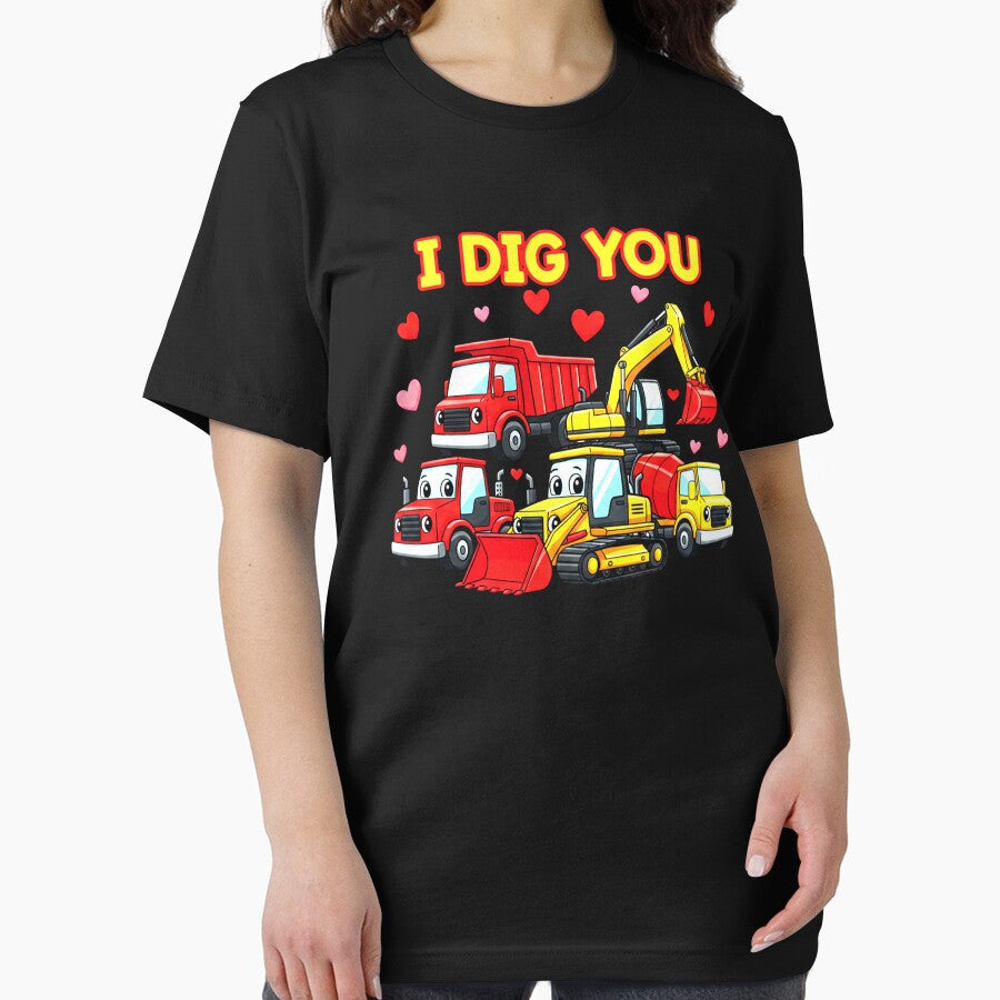 I Dig You — Construction Dump Truck Valentine Tee / Sticker Design by Teetreasure2