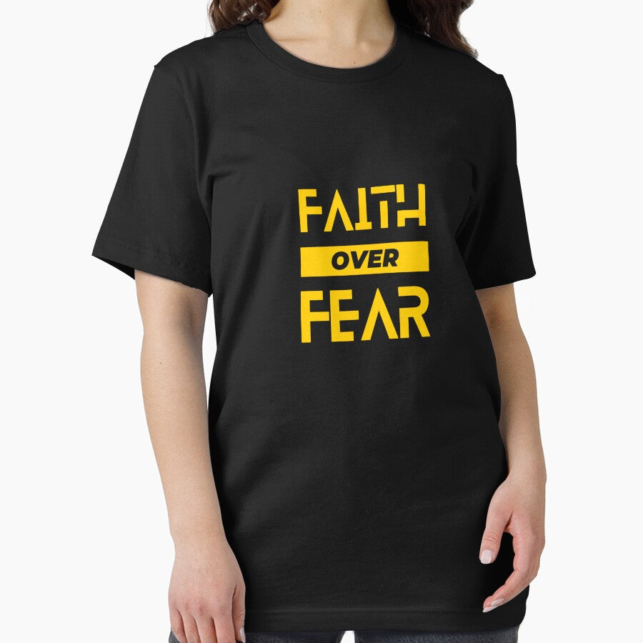 Faith over Fear Christian Believe Religious Motivational Design by ZenDesigner