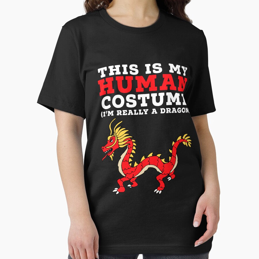 This Is My Human Costume I'm Really A Dragon T-Shirt by amos20111
