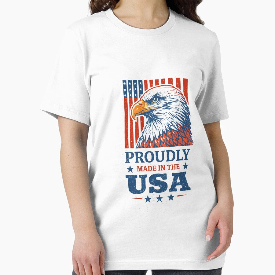 Proudly Made in the USA Eagle T-Shirt by Matinez Pink