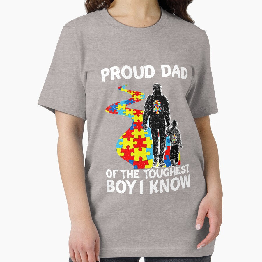 Proud Dad Of The Toughest Boy I Know Autism Boy Gift by Nahimic237