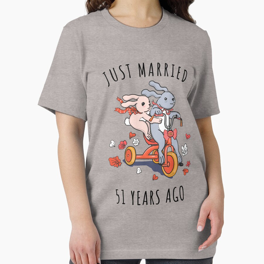 Just Married 51 Years Ago - 51st Anniversary Couple Bunnies Tee, Phone Cases And Other Gifts by MemWear