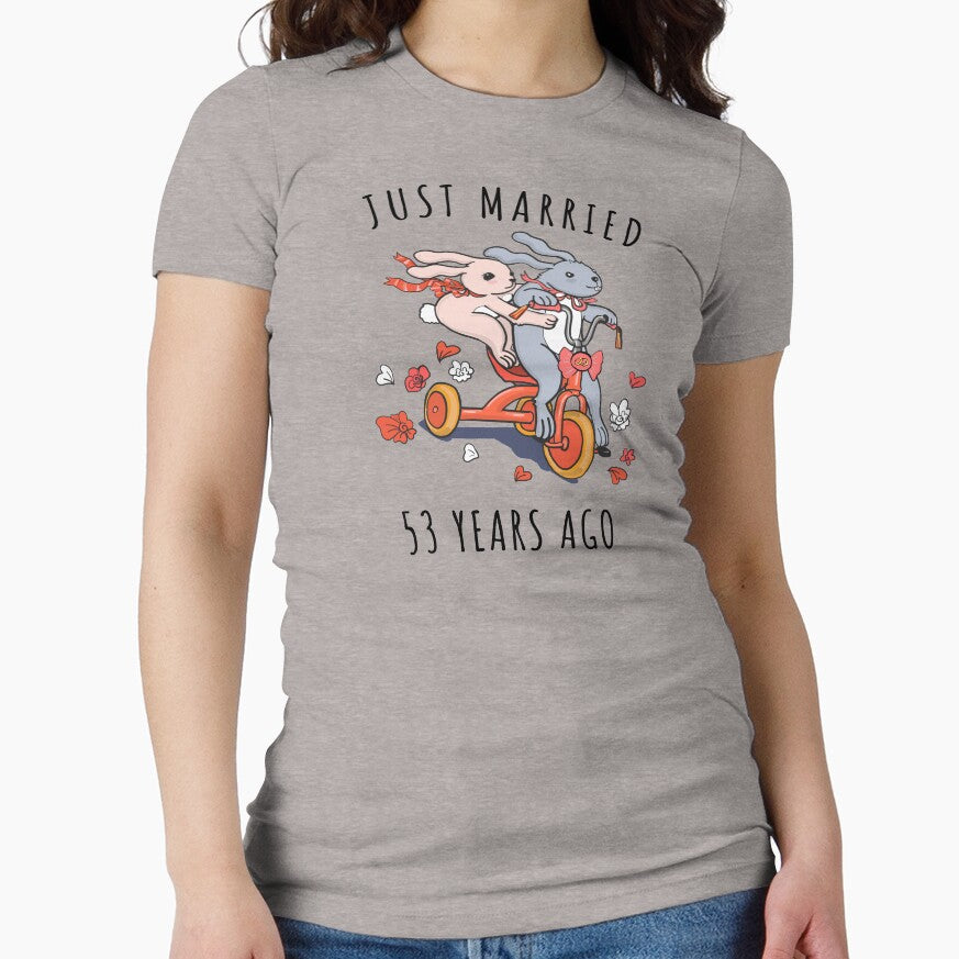 Just Married 53 Years Ago - 53rd Anniversary Couple Bunnies Tee, Phone Cases And Other Gifts by MemWear
