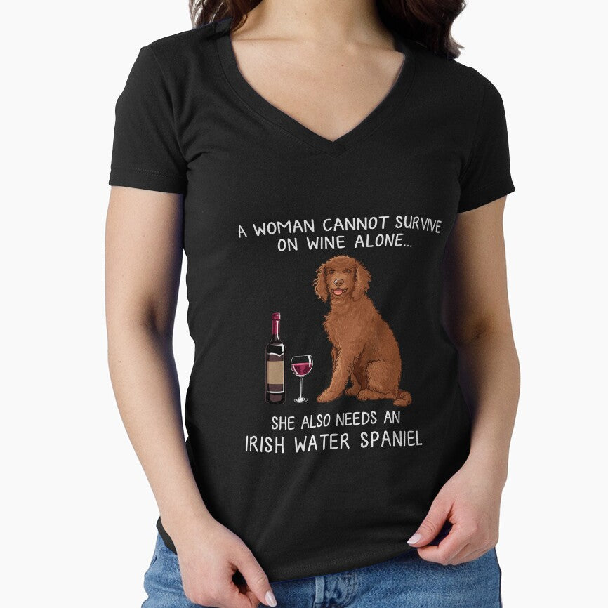 Irish Water Spaniel and wine Funny dog by TeeDoozy