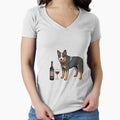 Australian Cattle Dog and wine Funny dog by TeeDoozy