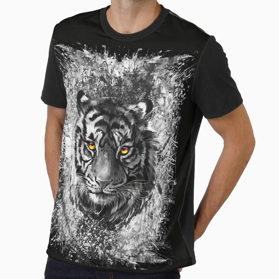 Cool Tiger | Black and White Tiger Drawing by BabyYodaSticker