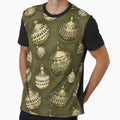 Golden Painted Christmas Balls Pattern by sunnthreads