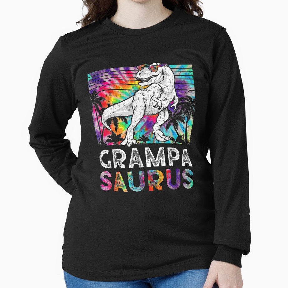 Grampasaurus Dinosaur Grampa Saurus Family Matching Tie Dye Gift by rubysheila