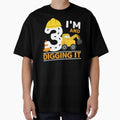 Construction Theme Kids Party - Im 3 and Digging It -  3rd Birthday Gift - Construction Excavator by GlazifiedArts