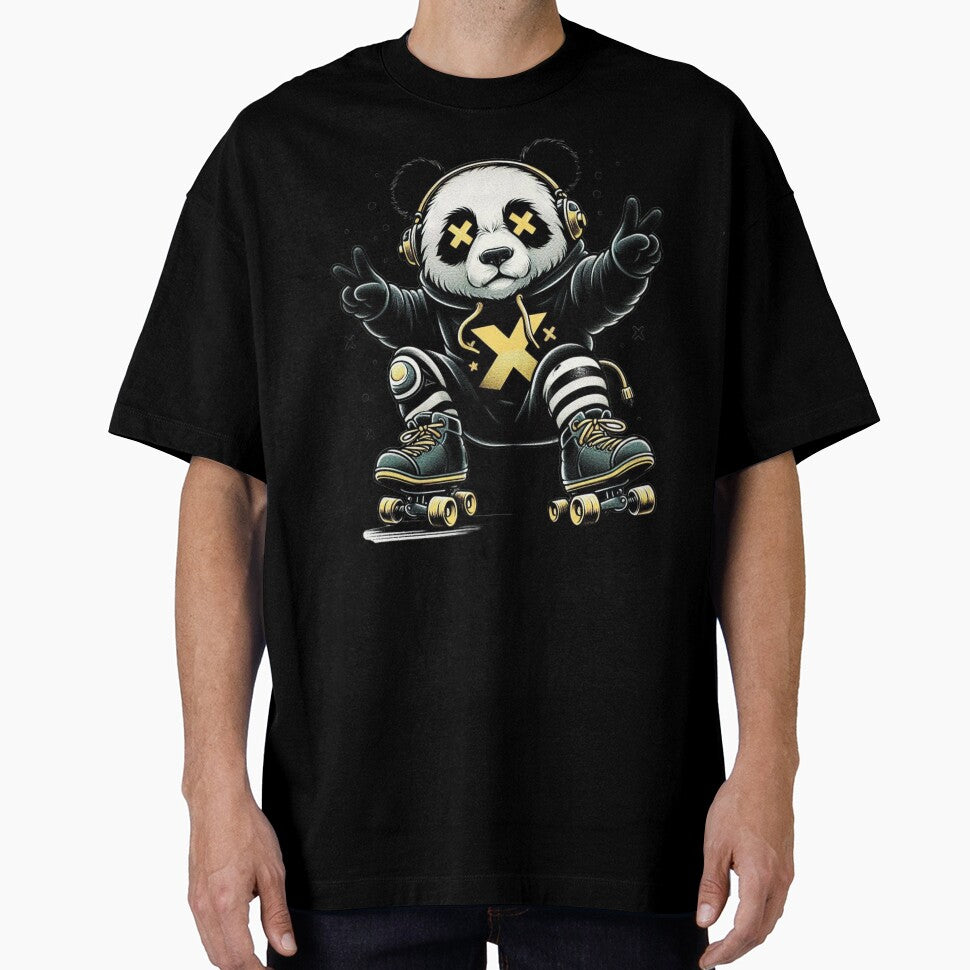 Cool Panda with Headphones and Hoodie by .LessuX.