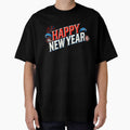 Bold Happy New Year Red White and Blue Design Tee Shirt by BlankCanvasHaHa