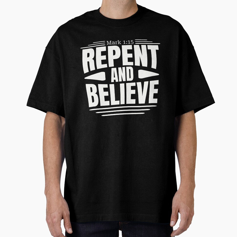 Mark 1:15 Design: Repent and Believe" by Inspirahawke