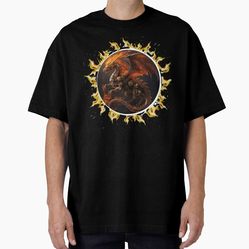 Fire dragon with mechanical  details by BandGTees