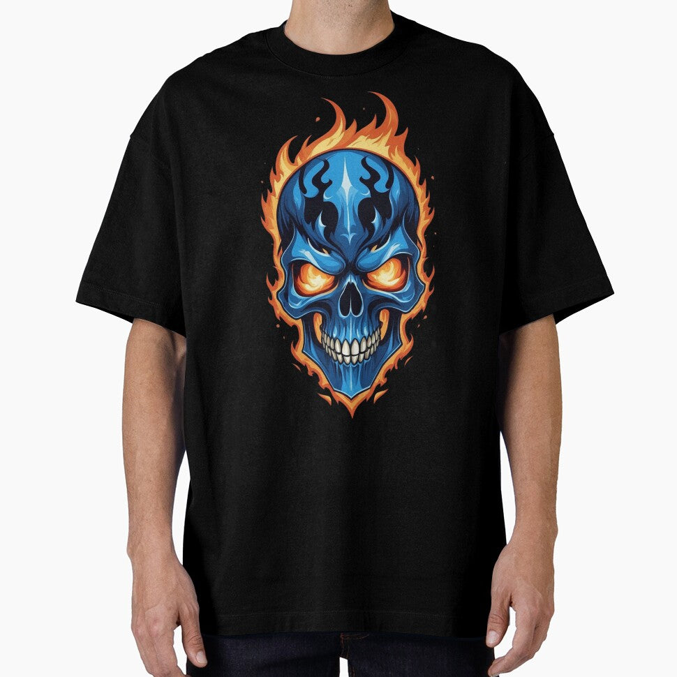 Blue Skull with Flames by OurGirlGertie