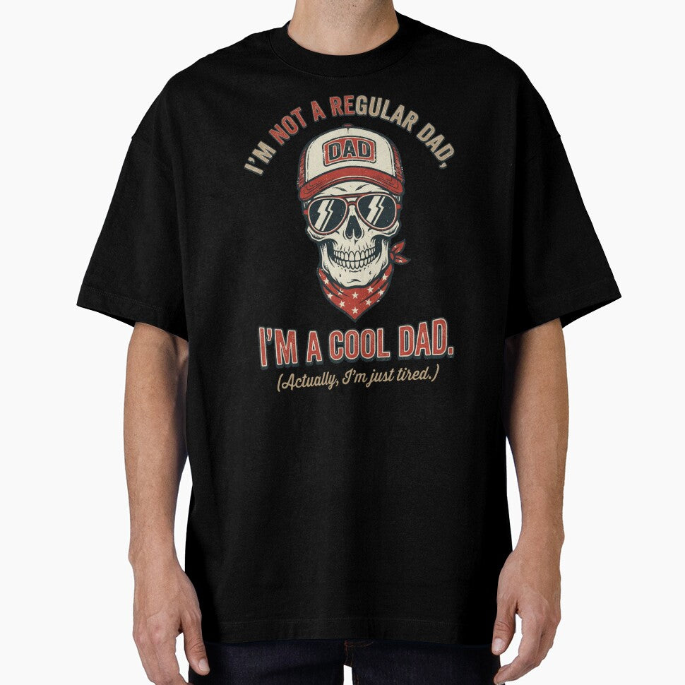 Funny Dad Shirt Cool Dad Skull Design Tired Dad Humo by PlumArtDesign