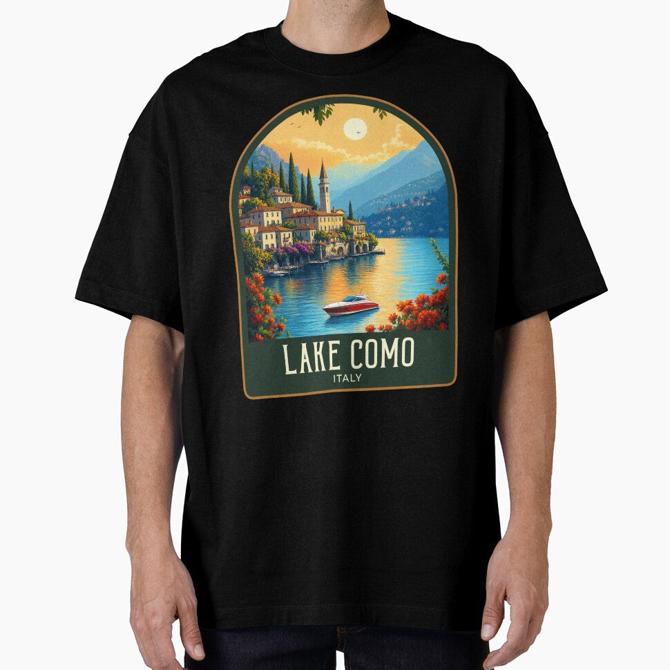 Lake Como Vintage Travel Illustration by HomeLivingCo