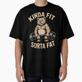 Kinda Fit Sorta Fat Funny Gym Bear Weightlifting Workout T-Shirt Lifting Lover Humorous Tee by DogoMalulu