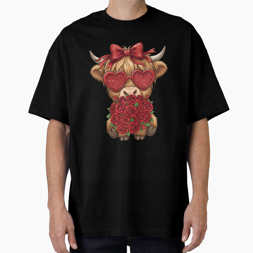 Valentine Highland Cow Heart Sunglasses Valentine by KroghDs