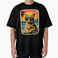 Cat with sunglasses on the beach by thesnakeater