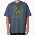 Celtic Dragon Emerald Gemstone Inlay Gold Horned by Johan Proud Blade