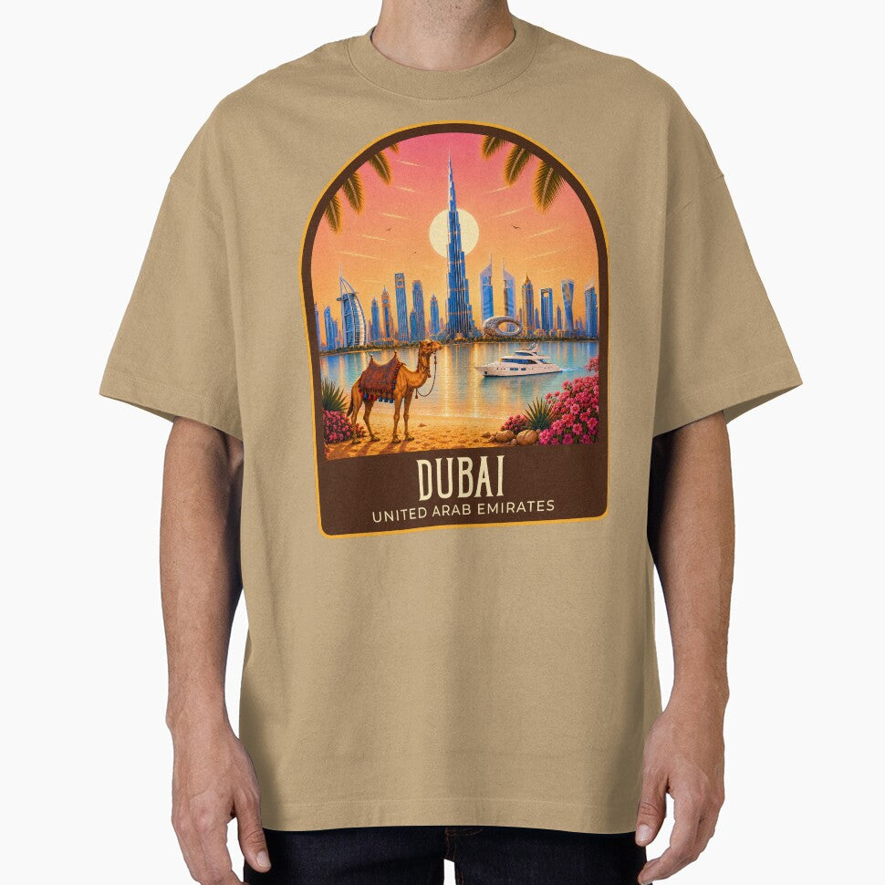 Dubai Vintage Travel Illustration by HomeLivingCo